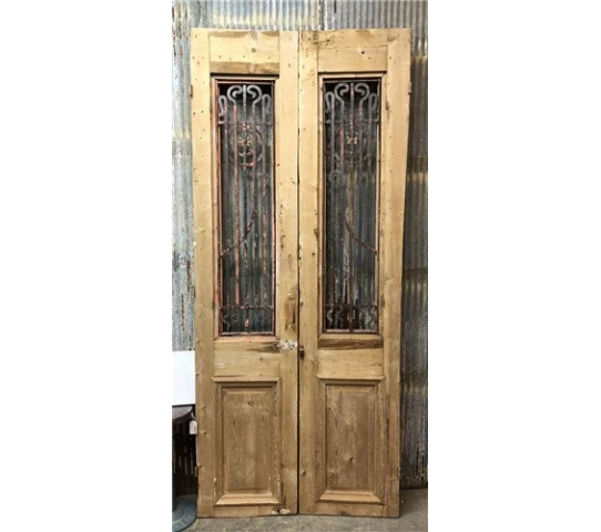 Antique French Double Doors (41x96) Wood Iron Doors, European Doors D34 5.png