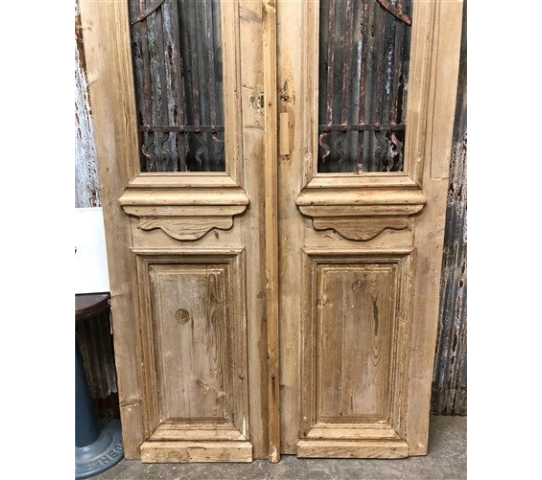 Antique French Double Doors (41x96) Wood Iron Doors, European Doors D34 2.png