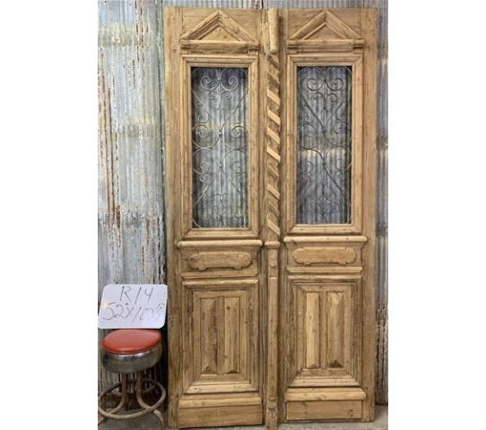 Antique French Double Doors (52x103.5) Iron Wood Doors, European Doors, R14 1.png