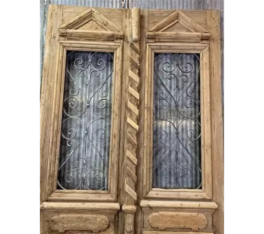 Antique French Double Doors (52x103.5) Iron Wood Doors, European Doors, R14 2.png
